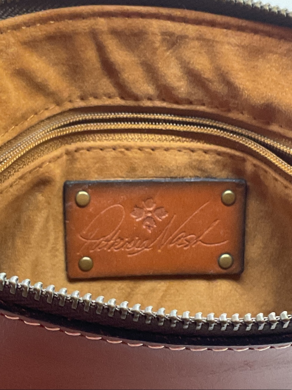 Patricia Nash Smooth Tan Leather Wristlet Clutch - Picture 10 of 14